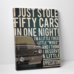 Gone in 60 Seconds Poster, Canvas, Wall Art, Gone in 60 Seconds print, Gift, Gift For Him, Gift For Her, Movie Poster, Movie Print, Sale