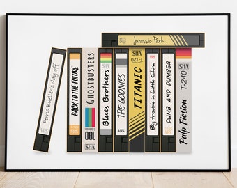 Personalisierter VHS Tape Film Poster Druck: Füge Deine 10 Lieblingsfilme hinzu