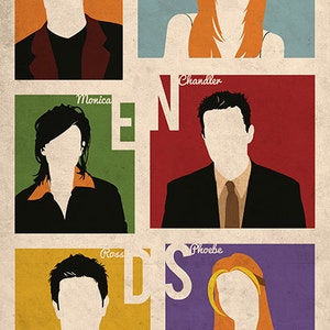 Friends TV Show Poster Friends movie poster New York City Print Brooklyn New York Gift For Her Gift For Him Gift Movie Poster Sale image 2