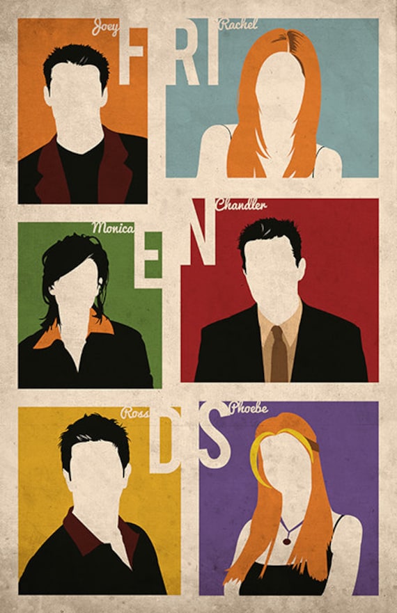Friends poster alternative movie poster TV show poster New York print Central Perk Joey Rachel Ross Monica Chandler Phoebe Brooklyn New York