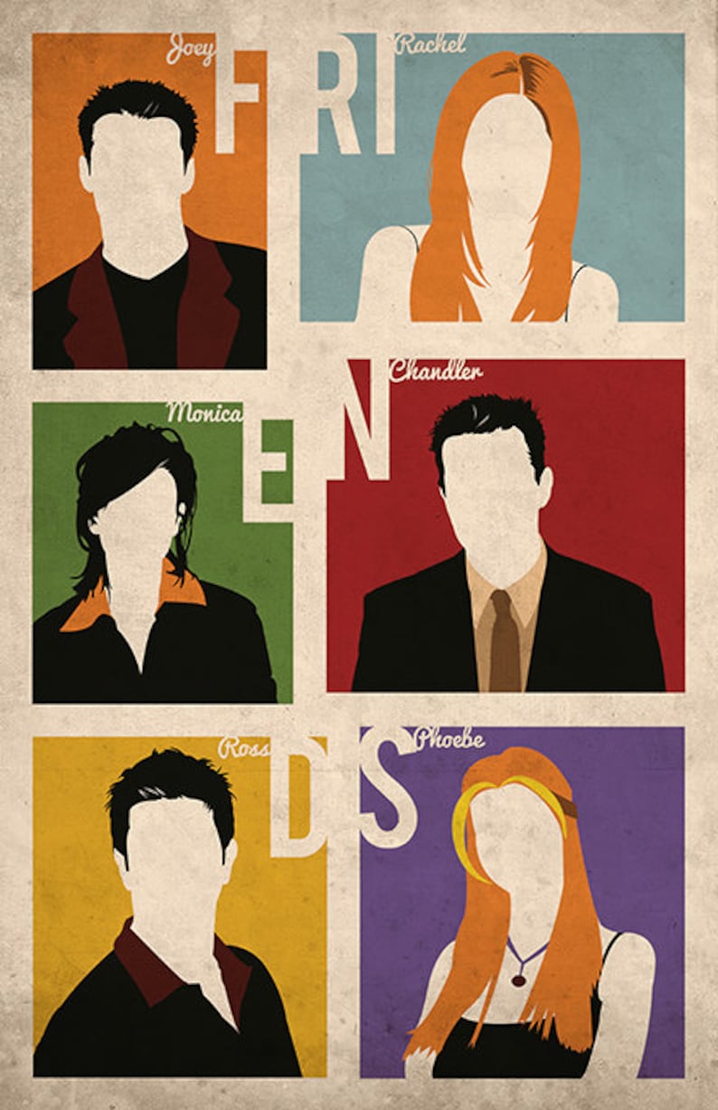 Friends TV Show Poster Friends movie poster New York City Print Brooklyn New York Gift For Her Gift For Him Gift Movie Poster Sale image 2