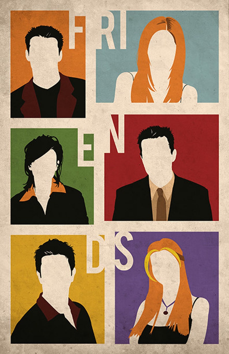 Friends TV Show Poster Friends movie poster New York City Print Brooklyn New York Gift For Her Gift For Him Gift Movie Poster Sale image 3