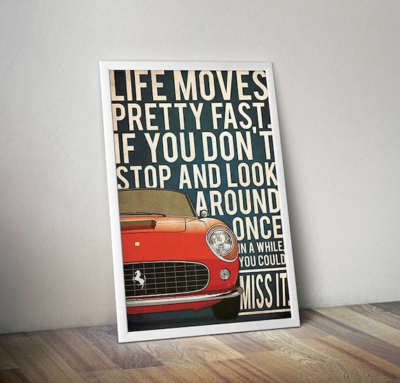 Ferrari GT Ferris Bueller California Technical Sketch 2 Poster Matte Print