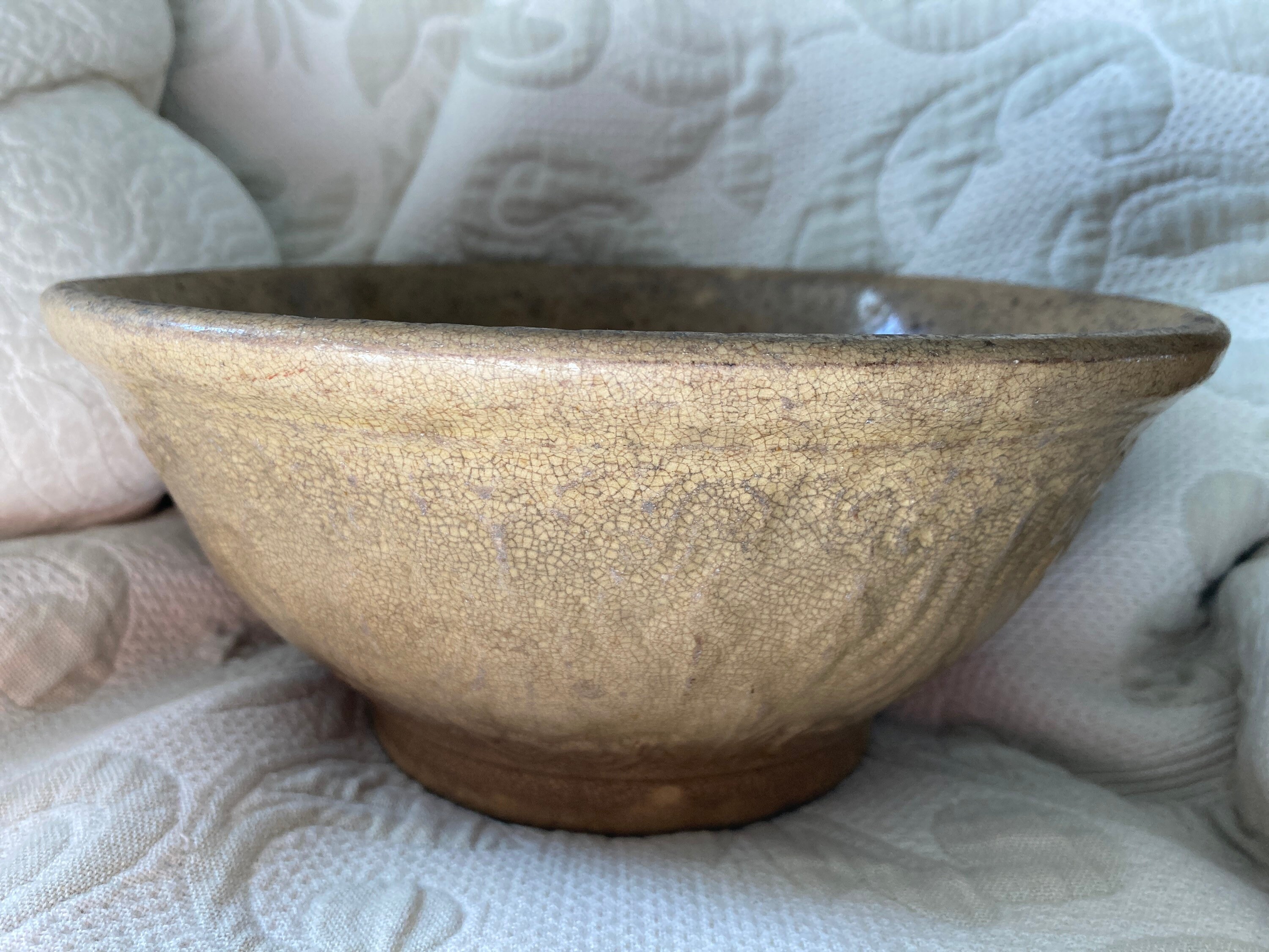 Yellow Ware Pottery Bowl Primitives Kitchen Bowl Jeffords Etsy
