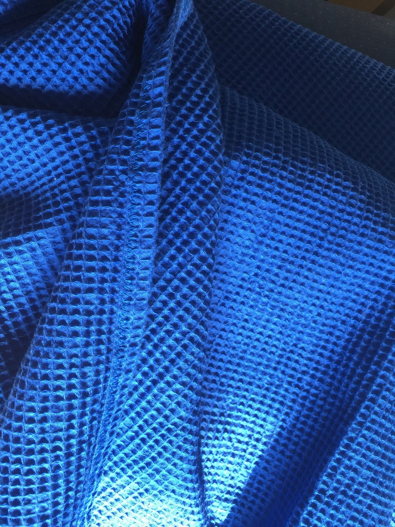 Free UK Shipping WAFFLE SHEETS CribCot Pre-washed Sheets for Babies and Toddlers Deep Blue Cotton