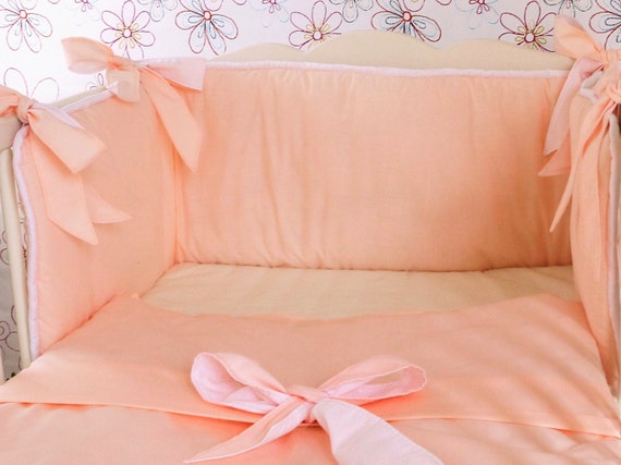 peach cot bedding