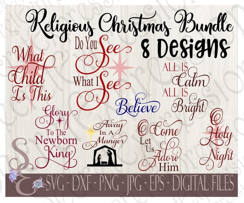 Download Free Religious Christmas Svg Bundle Holiday Seasonal Digital Svg Etsy SVG DXF Cut File