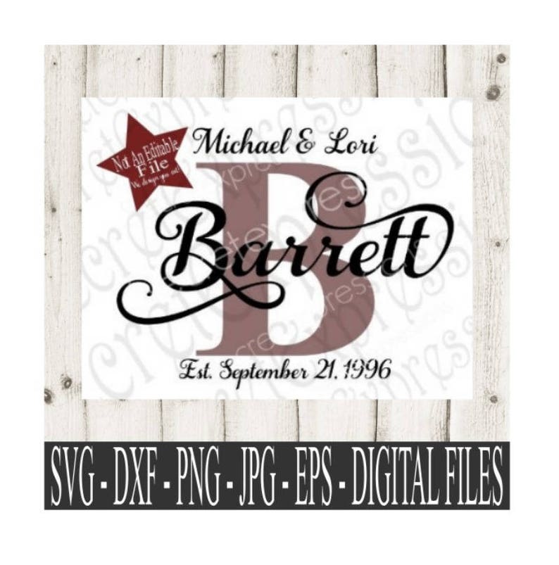 Download Custom Personalized Last Name & Initial Wedding Date Svg | Etsy