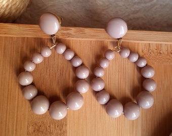 Boucles d'oreilles Charlie taupe