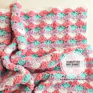 Scarlett Rey Baby Blanket Crochet Pattern | Blanket Pattern | Baby Blanket Pattern | Crochet Blanket Pattern | Crochet Blankie Pattern