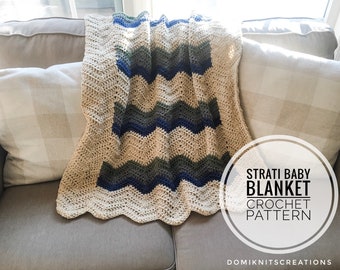 Strati Baby Blanket Crochet Pattern | Blanket Pattern | Baby Blanket Pattern | Crochet Blanket Pattern | Crochet Blankie Pattern