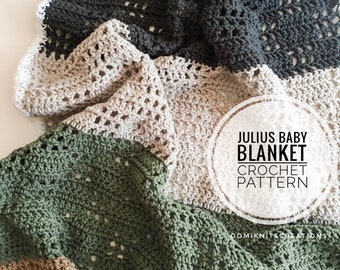 Julius Baby Blanket Crochet Pattern | Blanket Pattern | Baby Blanket Pattern | Crochet Blanket Pattern | Crochet Blankie Pattern