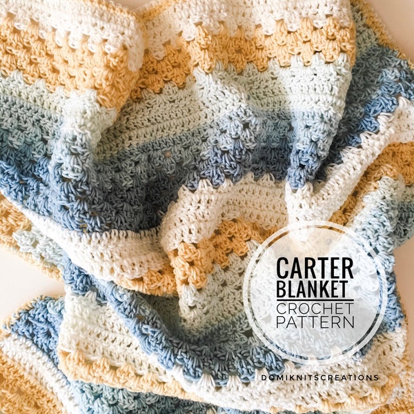 Couverture pour bébé Carter au crochet | Modèle de couverture | Modèle de couverture pour bébé | Modèle de couverture au crochet | Modèle de doudou au crochet