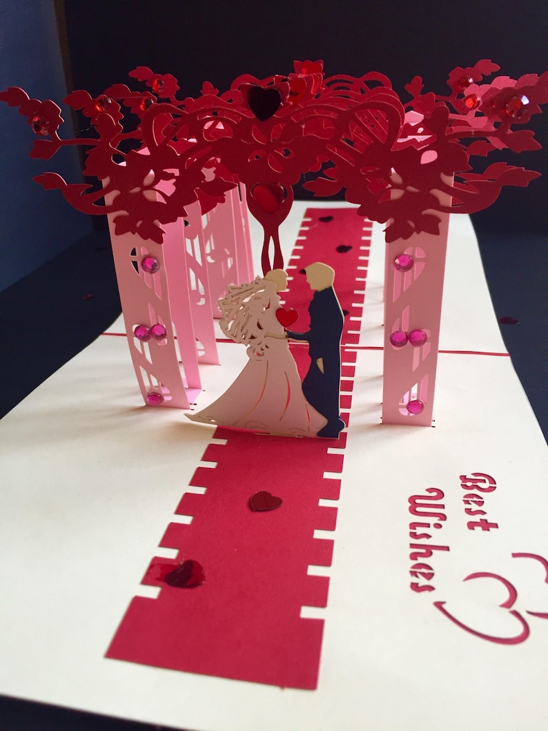 Asian WeddingJewish weddingBride/&Groom CardOn Your Wedding Day CongratulationsMarriageSpecial Occasion3D Pop Up Wedding Handmade Card