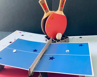 Ping pong Table/Sports/Birthday Pop Up Card,
