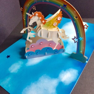 Feliz cumpleaños / Celebración / Hija / Para ella / Sobrina / Princesa / Bestfriend / Mamá / Unicornio desea tarjeta hecha a mano