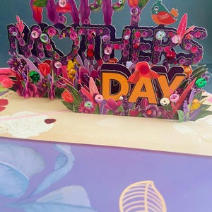 Carte faite main joyeux anniversaire/Fête des Mères/Pâques/Juste pour dire/Get well soon/Célébration/Pour elle/Félicitations/Saint-Valentin/Fleurs pop-up