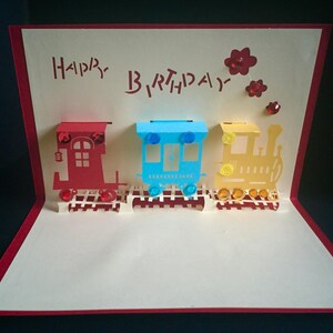Alles Gute zum Geburtstag/Kinder Geburtstag/nur so/Prinzessin/Prinzessin/Feier/Zug Pop Up handgemachte Karte