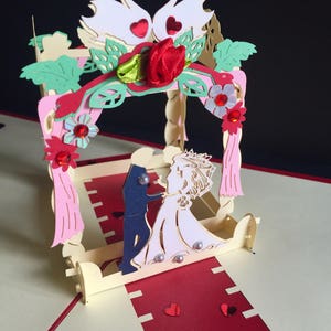 Asiatische Hochzeit/Jüdische Hochzeit/Braut&Bräutigam Karte/On Your Wedding Day/Congratulations/Wedding/Special Occasion/3D Pop Up Wedding Handmade Car