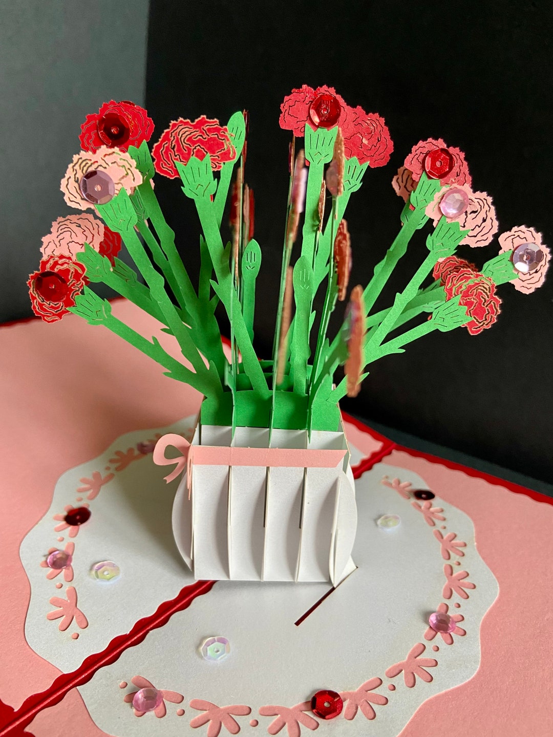 3D Flower Bouquet Pop up Card - Get Well, Birthday, Thinking of You - Etsy