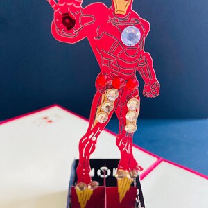 Happy Birthday/Vatertag/Für Ihn für Sie/Just to Say/Feier/Frohe Weihnachten/Muttertag/3D Iron Man Pop Up Handgemachte Karte
