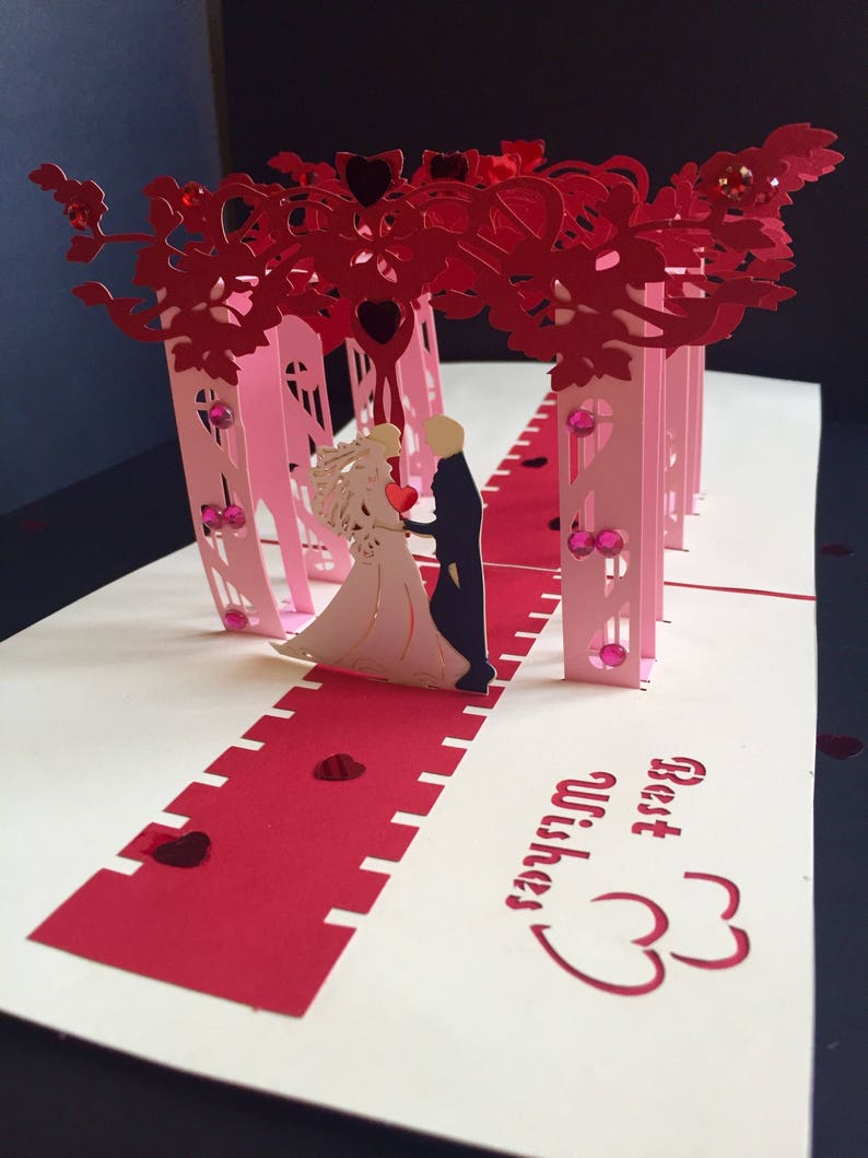 Asian WeddingJewish weddingBride/&Groom CardOn Your Wedding Day CongratulationsMarriageSpecial Occasion3D Pop Up Wedding Handmade Card