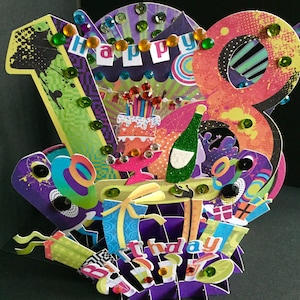 Joyeux anniversaire/18e anniversaire/âge adulte/Célébration/Félicitations/Juste pour dire/Invitation à une fête/Carte pop-up faite main 18e