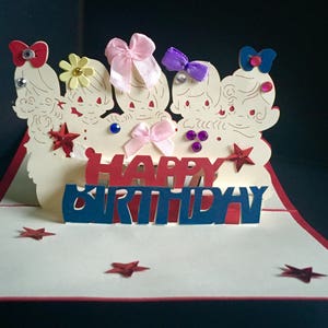 Gelukkige verjaardag/kinderverjaardag/gewoon om te zeggen/prinses/viering/zus dochter kinderen meisjes pop-up handgemaakte kaart