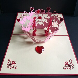 Valentijnsdag/Happy Birthday/gewoon om te zeggen/beterschap/viering/voor hem voor haar/Moedersdag/verloving/gefeliciteerd/pop-up handgemaakte kaart