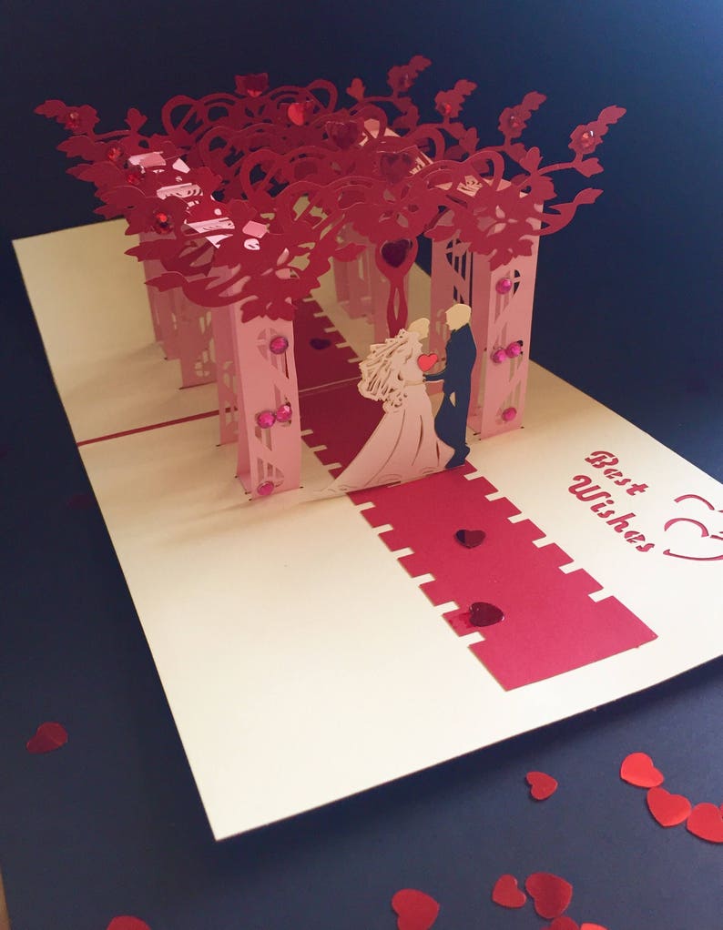 Asian WeddingJewish weddingBride/&Groom CardOn Your Wedding Day CongratulationsMarriageSpecial Occasion3D Pop Up Wedding Handmade Card