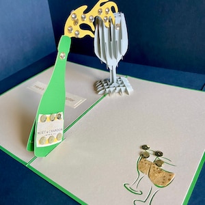 Geschieden / Neues Kapitel / Für Ihn / Sie / Feier / Herzlichen Glückwunsch / Nur zu sagen / Neuanfang / Clean Slate / 3dPop Up Champagner Karte