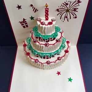 Carte pop-up joyeux anniversaire/pour lui/elle/célébration/félicitations/étudiant//mère fille fils père/juste pour dire/gâteau d'anniversaire