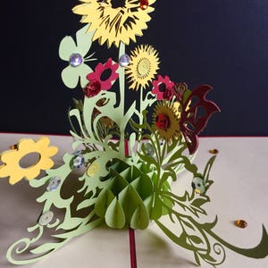 Alles Gute zum Geburtstag/Danksagung/Gute Besserung/Denke an Dich/Nur so/Ostern/Valentinstag/Muttertag/3D Pop Up Handgemachte Sonnenblumen Karte