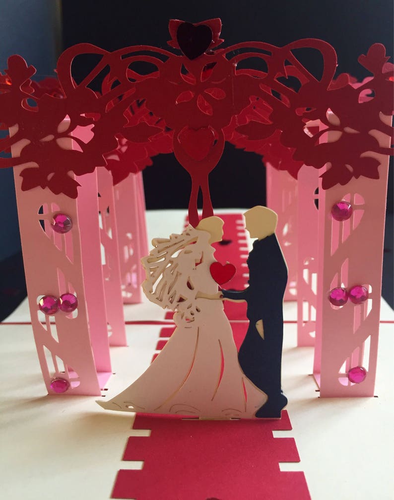 Asian WeddingJewish weddingBride/&Groom CardOn Your Wedding Day CongratulationsMarriageSpecial Occasion3D Pop Up Wedding Handmade Card