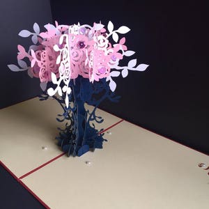 Gefeliciteerd met je verjaardag/Thanksgiving/Beterschap/Thinking of You/Gewoon om te zeggen/Valentijnsdag/Moederdag/3D handgemaakte roze hoorn des overvloeds pop-upkaart