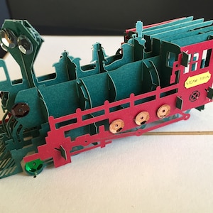 Alles Gute zum Geburtstag / Sohn / Onkel / Neffe / Schüler / Gute Besserung / Glückwünsche / Sie haben bestanden / Für Ihn Für Sie / Vatertag / 3D Pop Up Steam Train Card