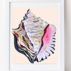 PRINT on Paper or Canvas, "Shell on Blush"
