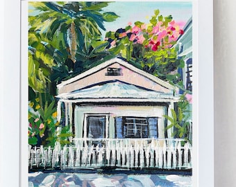 Florida Art "Cottage Key West" Print, Beach House