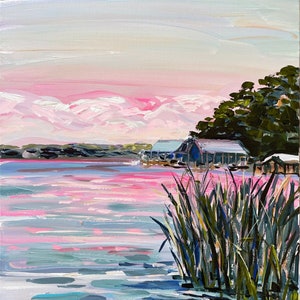 PRINT on Paper or Canvas, "Lakeside Sunset"