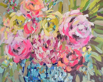 PRINT on Paper or Canvas, &quot;Ginger Jar Floral 2&quot;