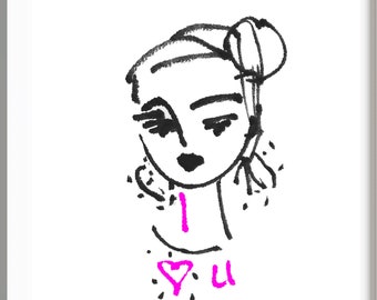 IMPRIMIR sobre papel o lienzo, "Luv U"
