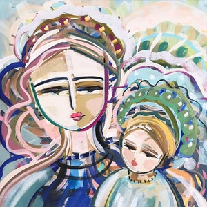 PRINT on Paper or Canvas, "Mother and Child"