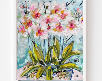 PRINT on Paper or Canvas, "Pink Orchids"