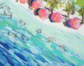 PRINT on Paper or Canvas, "Overhead Beach"