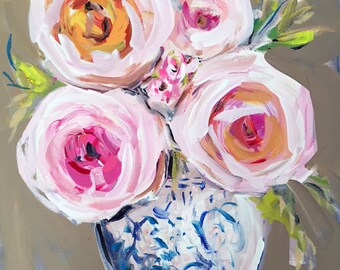 abstract flower art etsy