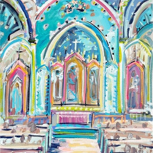 Abstract PRINT on Paper or Canvas, &quot;Church 3&quot;