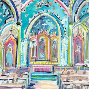 Abstract PRINT on Paper or Canvas, "Church 3"