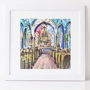 PRINT of Church Interior on Paper or Canvas, Church 2 image 3