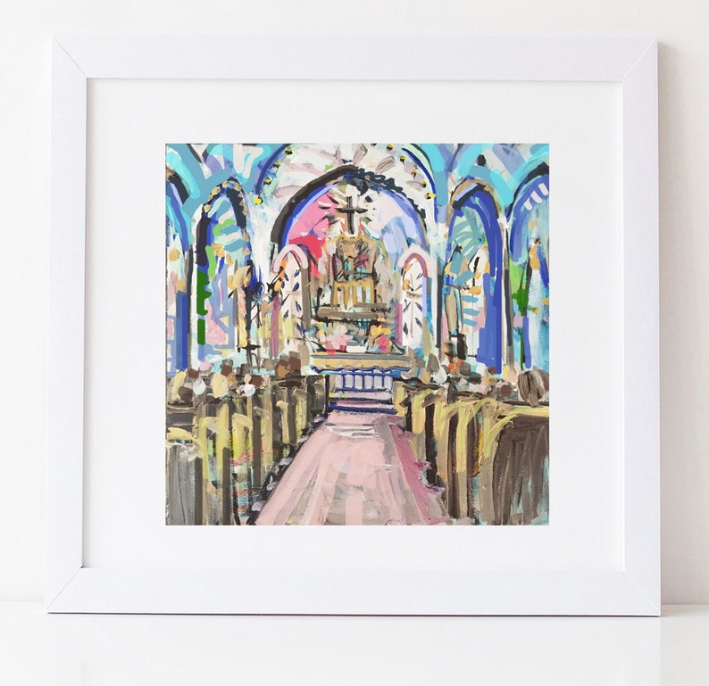PRINT of Church Interior on Paper or Canvas, Church 2 image 3