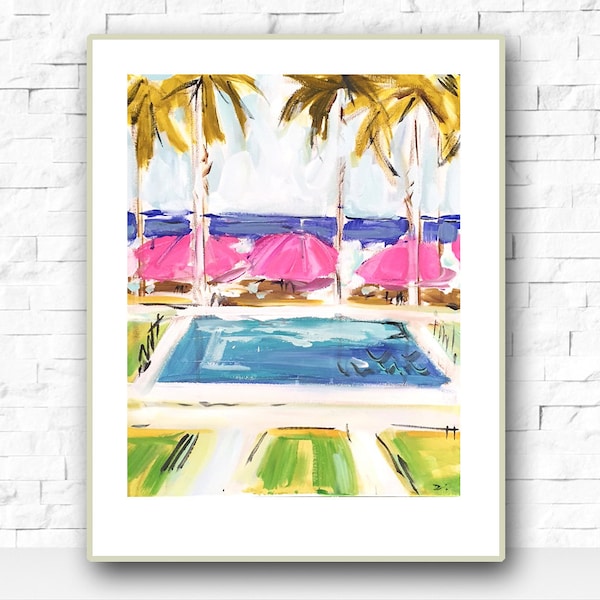 PRINT en papel o lienzo, serie de piscinas "Pool 2"